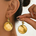 Vintage Hammered Metal Teardrop Earrings