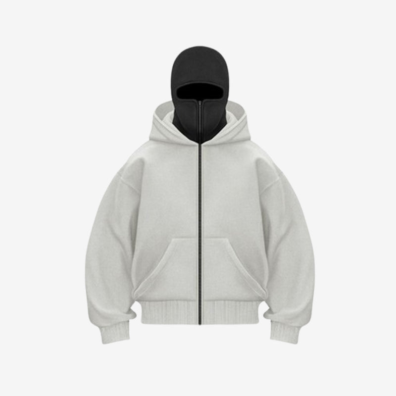 Double-Hood Zipper Hoodie