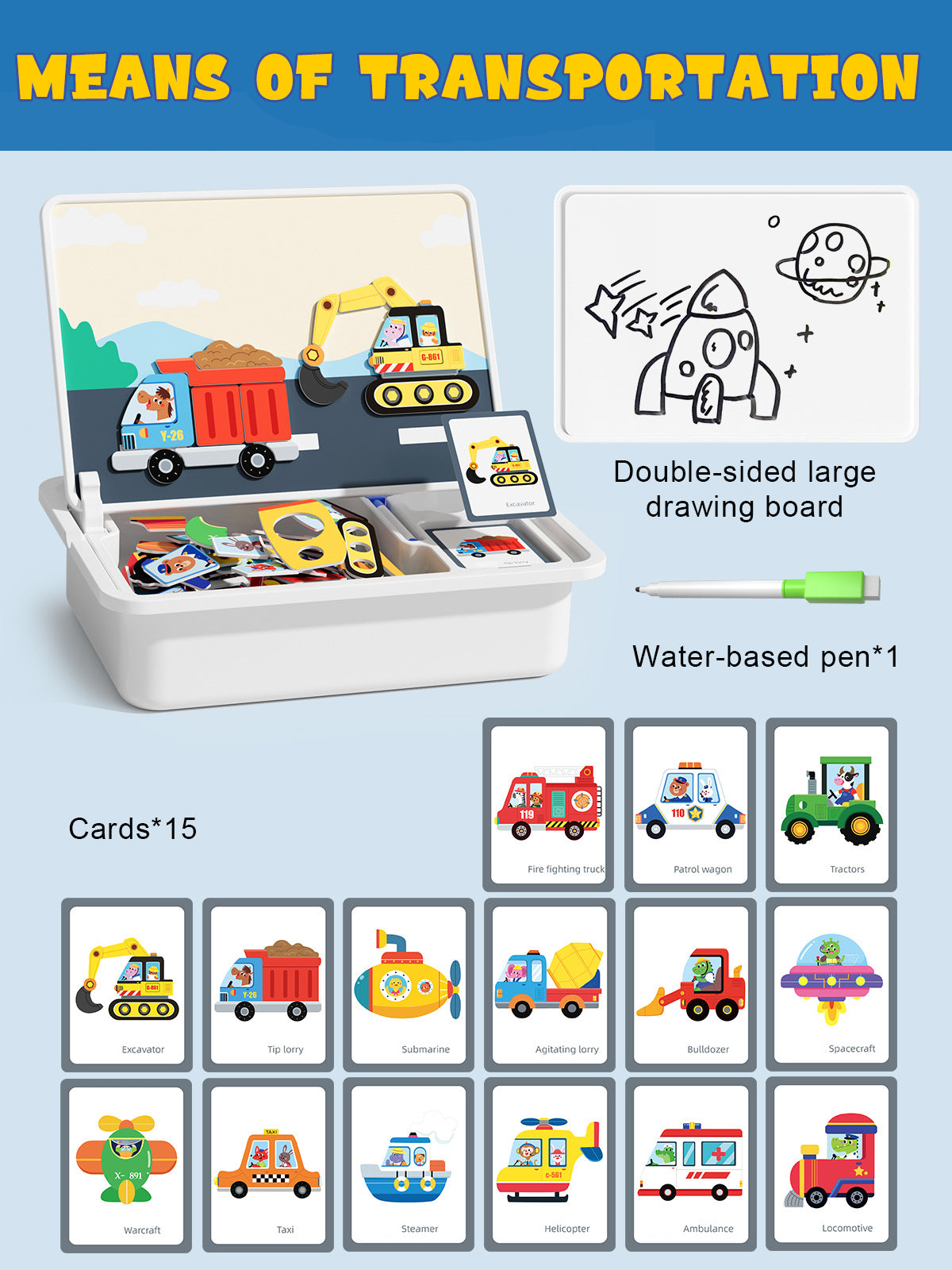 Magnetic Puzzles Face Dress Up Travel Game Double Side Preschool Educational Learning Toys for Kids