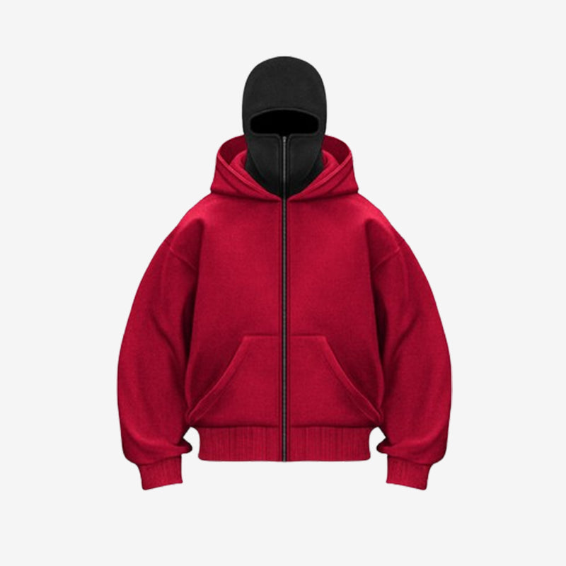 Double-Hood Zipper Hoodie