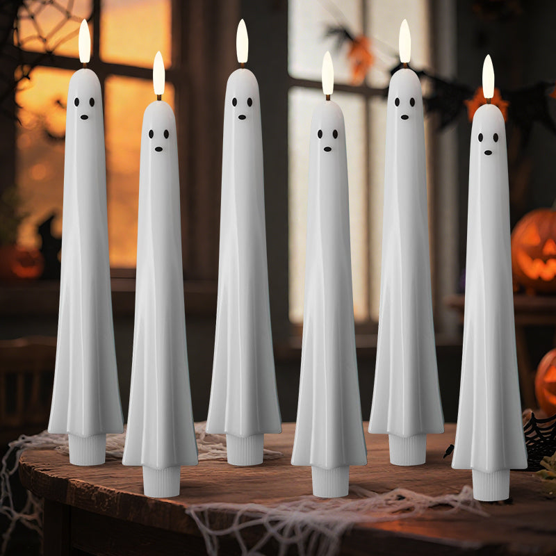 🎃👻 Remote-controlled ghost light with 3D flickering wick 👻🎃
