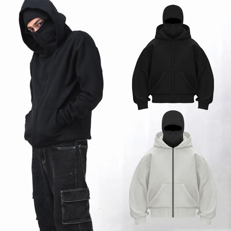 Double-Hood Zipper Hoodie