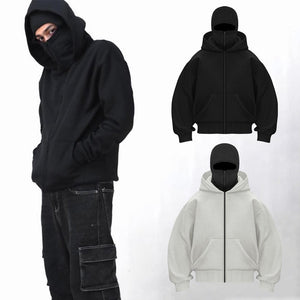 Double-Hood Zipper Hoodie