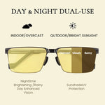 Load image into Gallery viewer, Square Sunglasses for Day and Night Use
