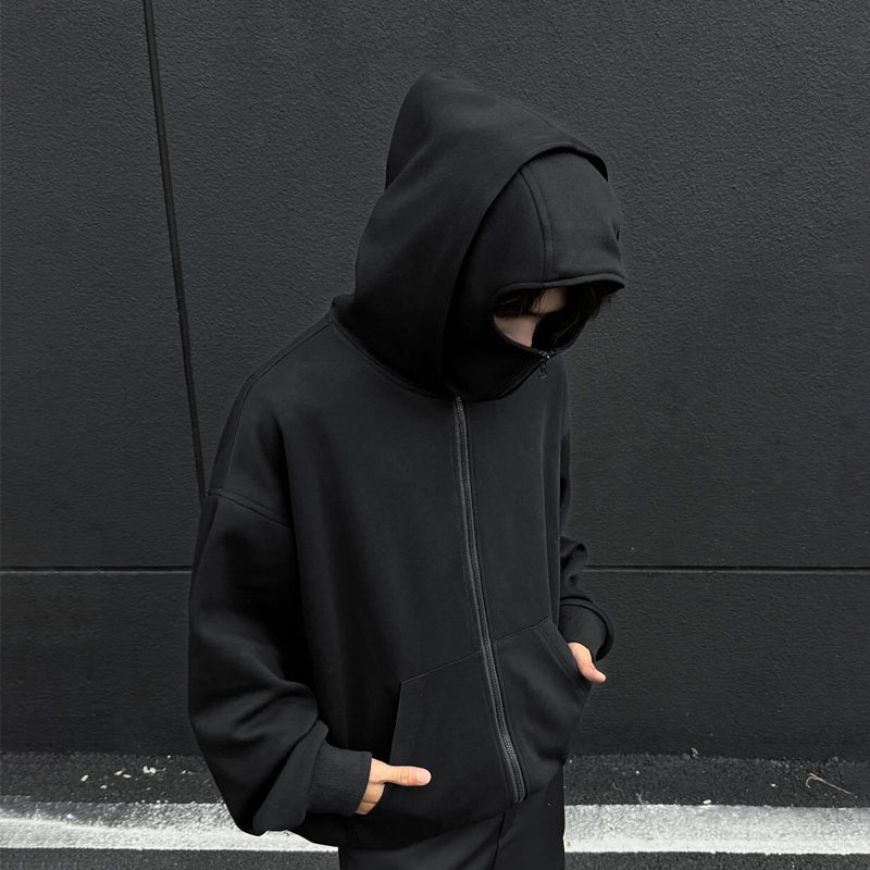Double-Hood Zipper Hoodie