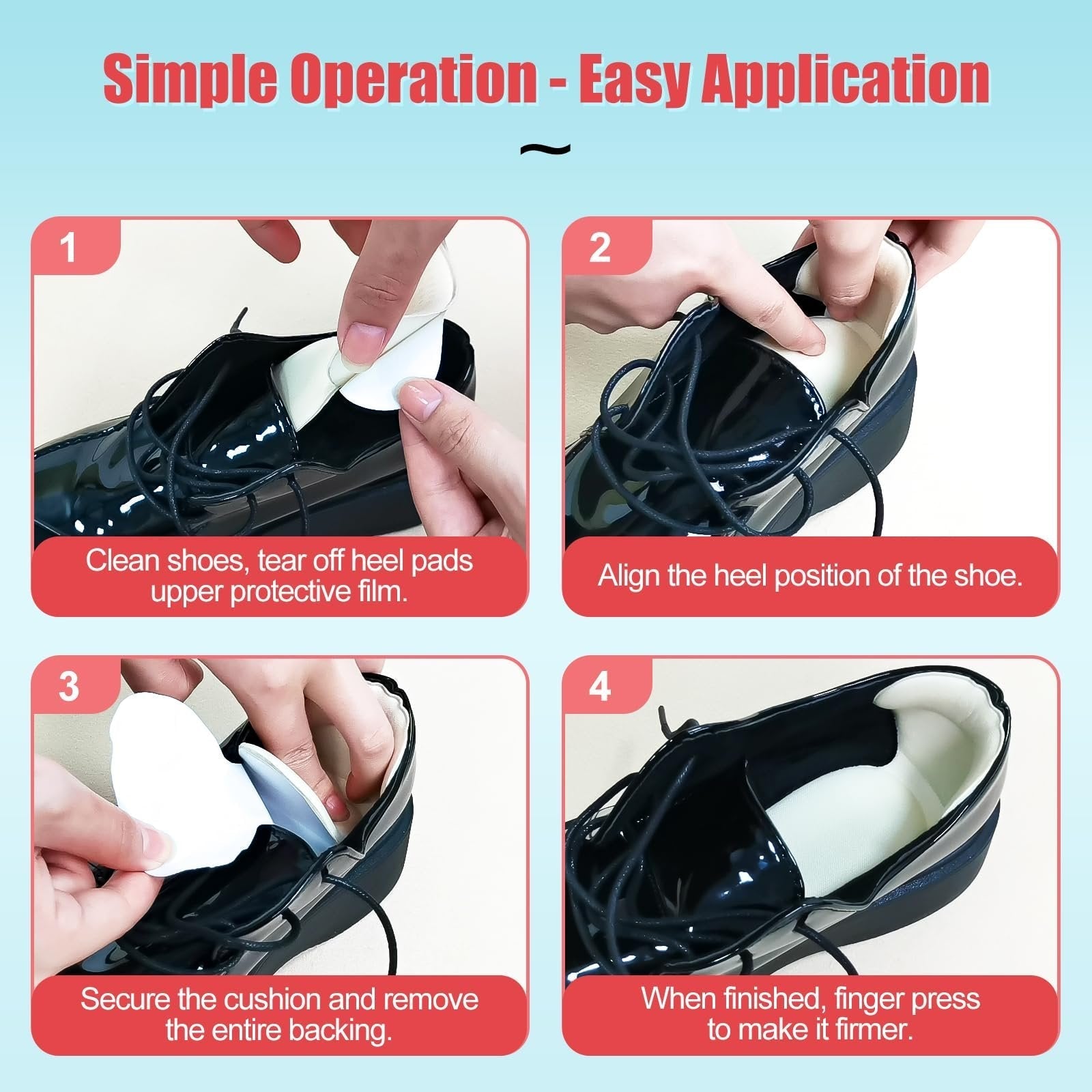 Non-slip heel pads – soft, padded heel protectors for both men and women