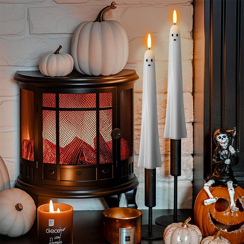 🎃👻 Remote-controlled ghost light with 3D flickering wick 👻🎃