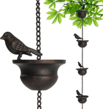 Load image into Gallery viewer, Where Rain Meets Art – Decorative Rain Chain with Bird Bath Design
