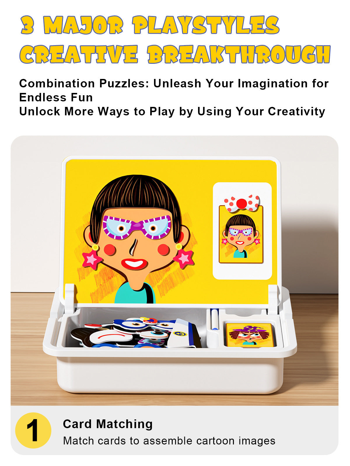 Magnetic Puzzles Face Dress Up Travel Game Double Side Preschool Educational Learning Toys for Kids