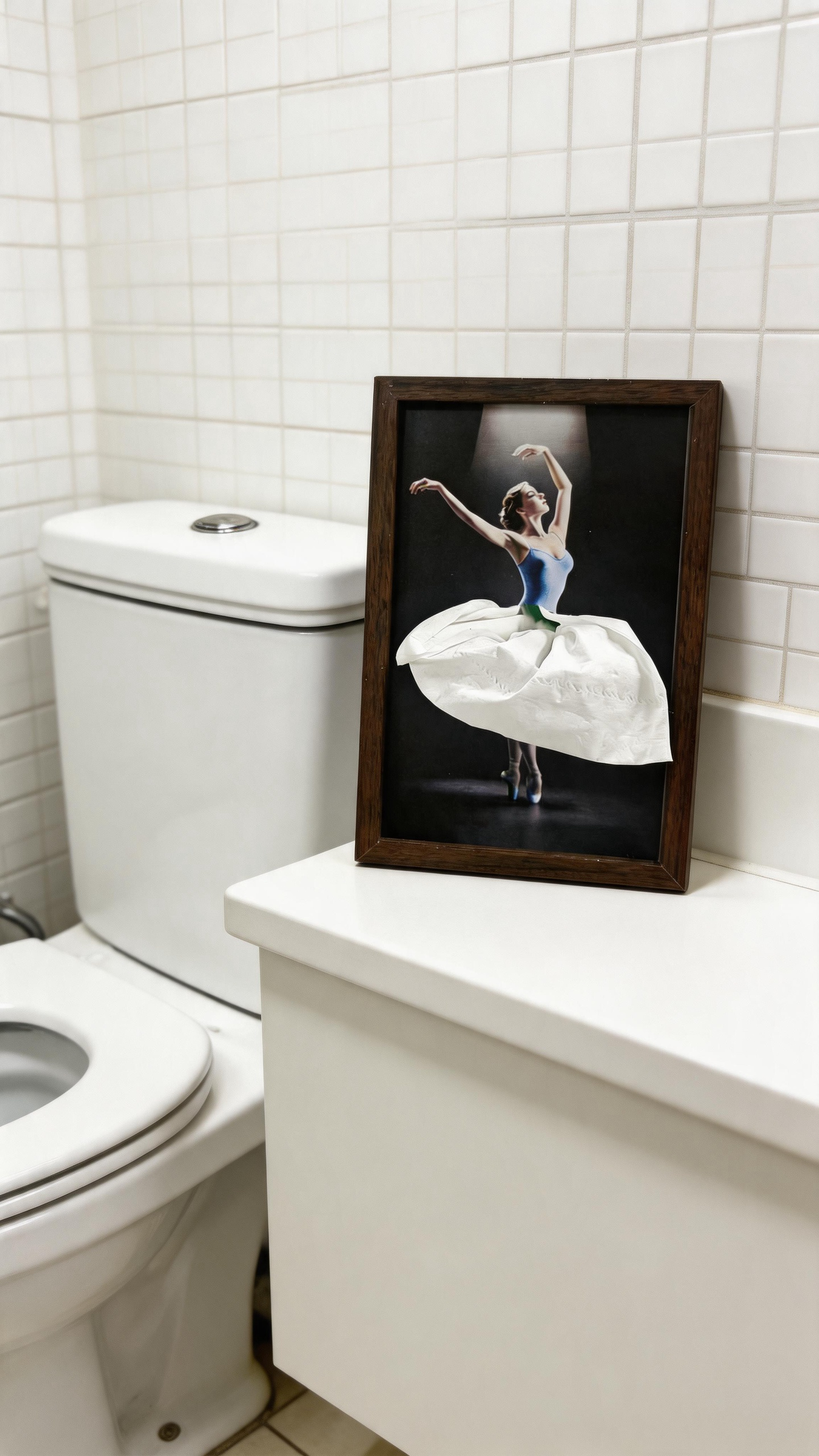 50% off – Paper bowl in solid walnut wood with ballet girl motif / Napkin holder in natural wood