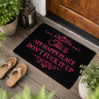 🏡 Happy Place Welcome Mat – Funny Home Entrance Rug