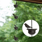 Load image into Gallery viewer, Where Rain Meets Art – Decorative Rain Chain with Bird Bath Design
