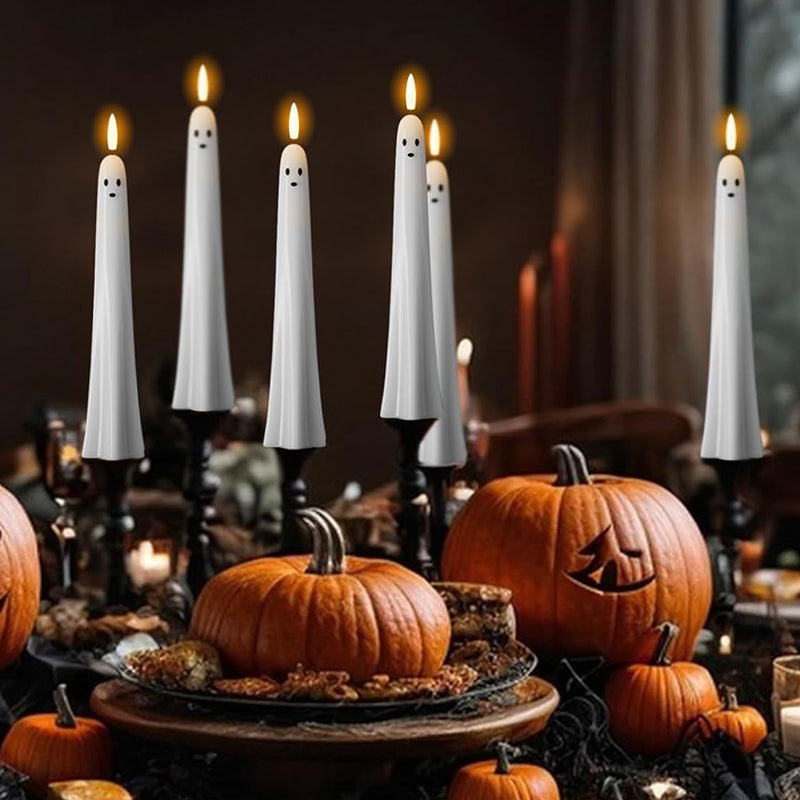 🎃👻 Remote-controlled ghost light with 3D flickering wick 👻🎃