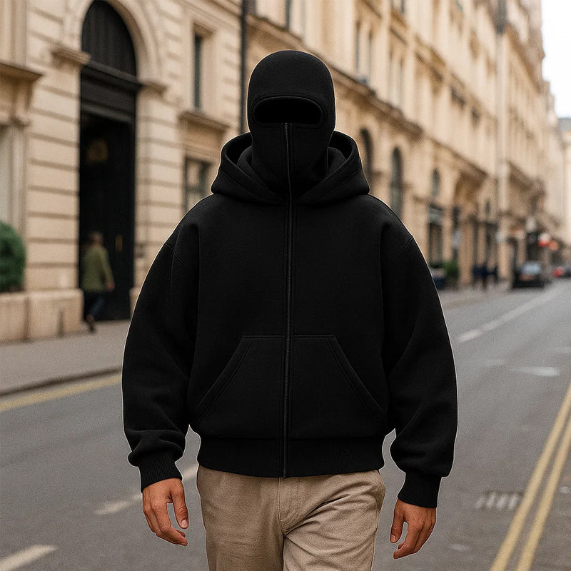 Double-Hood Zipper Hoodie