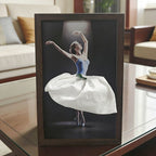 50% off – Paper bowl in solid walnut wood with ballet girl motif / Napkin holder in natural wood