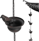 Load image into Gallery viewer, Where Rain Meets Art – Decorative Rain Chain with Bird Bath Design

