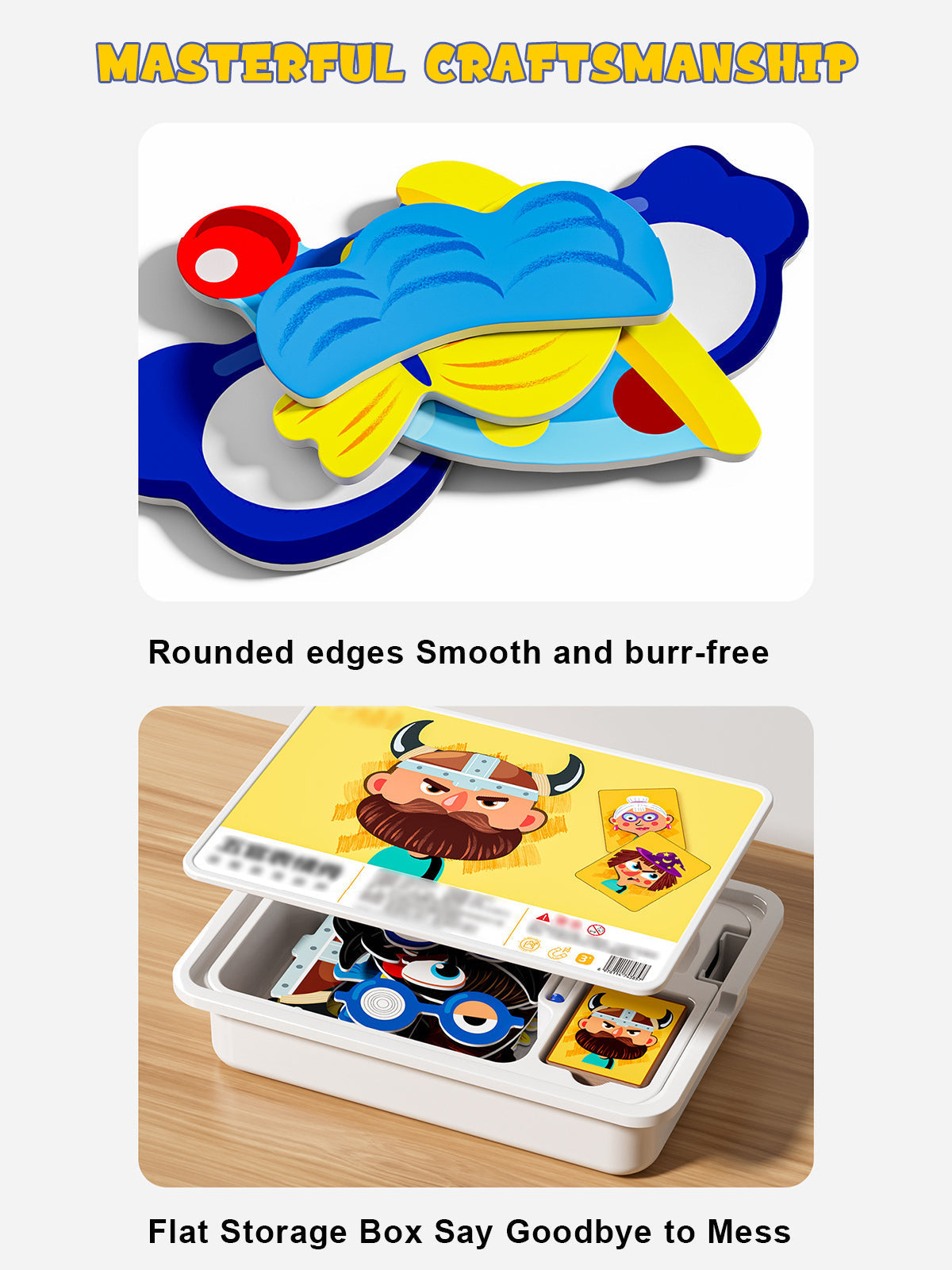 Magnetic Puzzles Face Dress Up Travel Game Double Side Preschool Educational Learning Toys for Kids