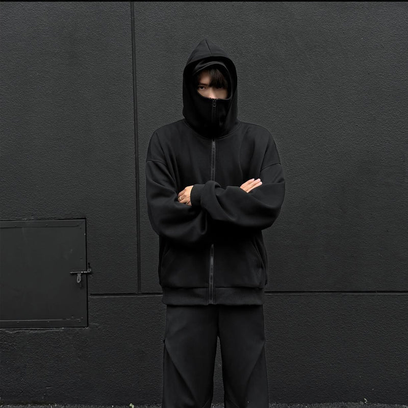 Double-Hood Zipper Hoodie