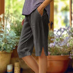 📢Limited-time 50% OFF👖Women's Casual Solid Color Pocket Capri Pants