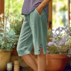 📢Limited-time 50% OFF👖Women's Casual Solid Color Pocket Capri Pants