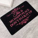 🏡 Happy Place Welcome Mat – Funny Home Entrance Rug