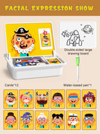 Magnetic Puzzles Face Dress Up Travel Game Double Side Preschool Educational Learning Toys for Kids