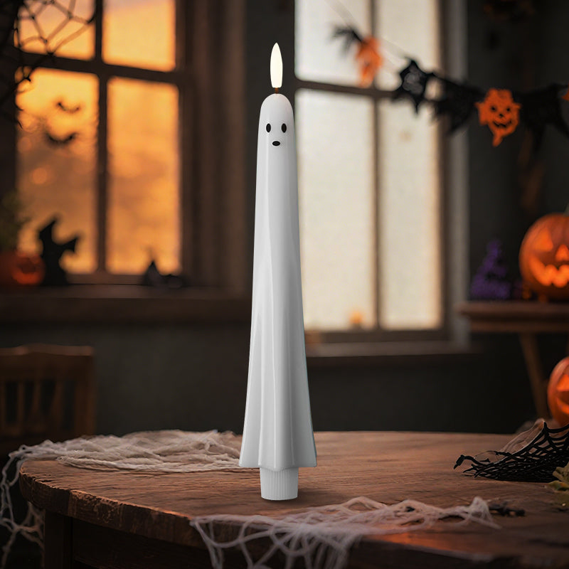 🎃👻 Remote-controlled ghost light with 3D flickering wick 👻🎃