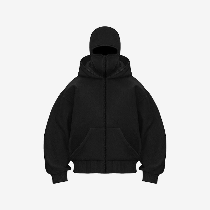 Double-Hood Zipper Hoodie