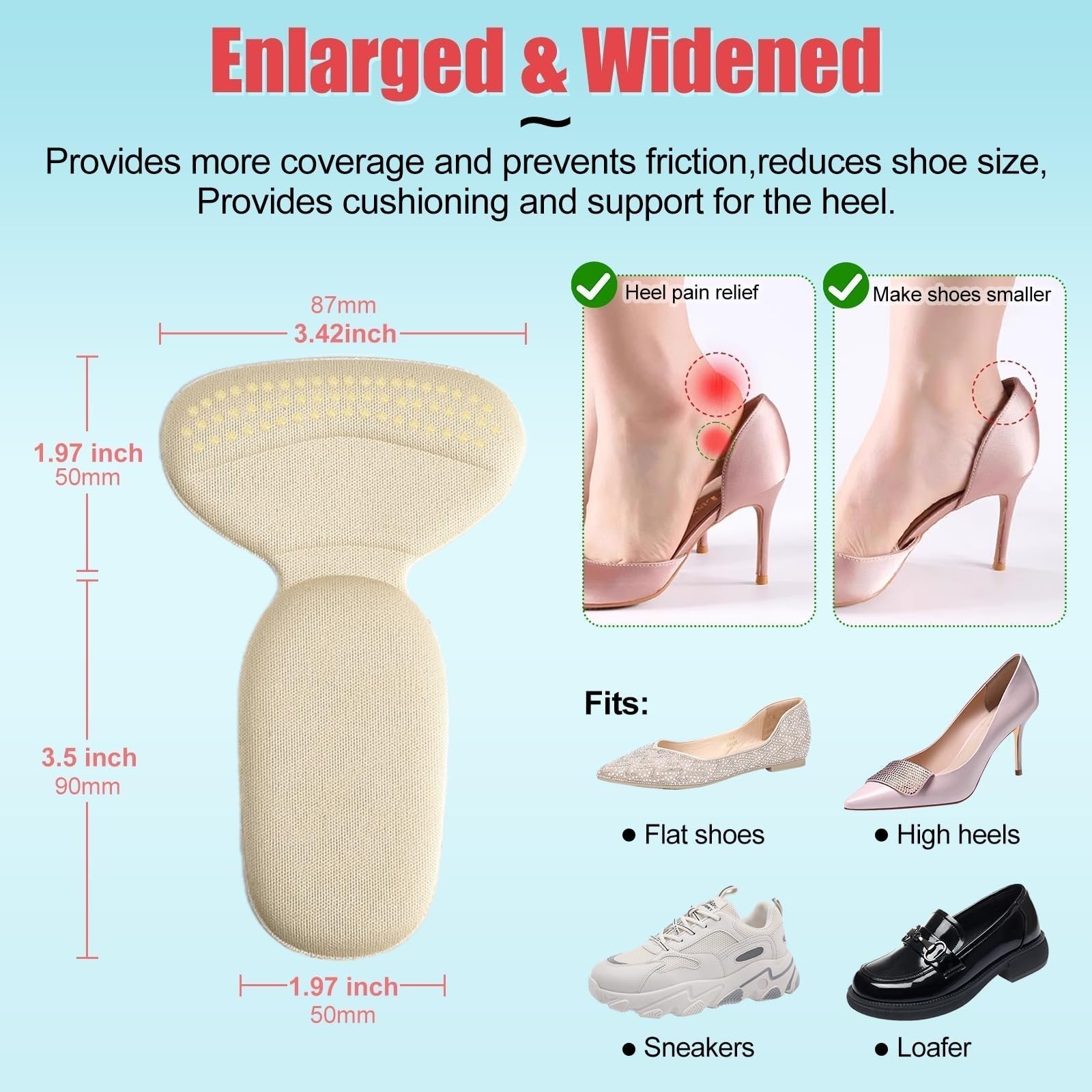 Non-slip heel pads – soft, padded heel protectors for both men and women