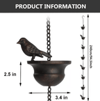 Where Rain Meets Art – Decorative Rain Chain with Bird Bath Design