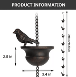 Load image into Gallery viewer, Where Rain Meets Art – Decorative Rain Chain with Bird Bath Design
