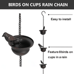Load image into Gallery viewer, Where Rain Meets Art – Decorative Rain Chain with Bird Bath Design

